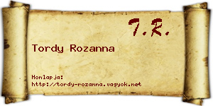 Tordy Rozanna névjegykártya